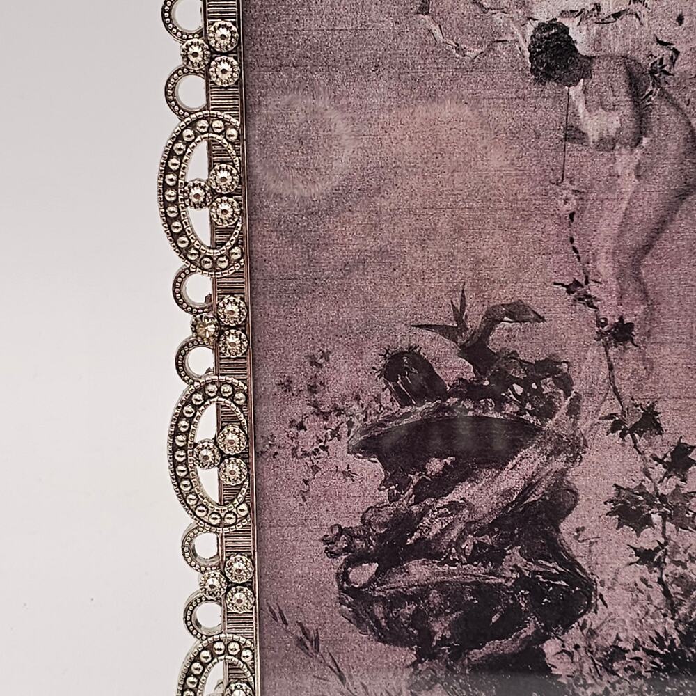 Ornate Silver Jeweled Picture Frame Vintage Style - Picture 5 of 9